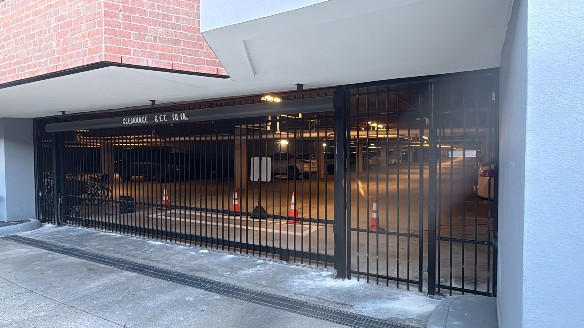 Commercial parking garage security gate