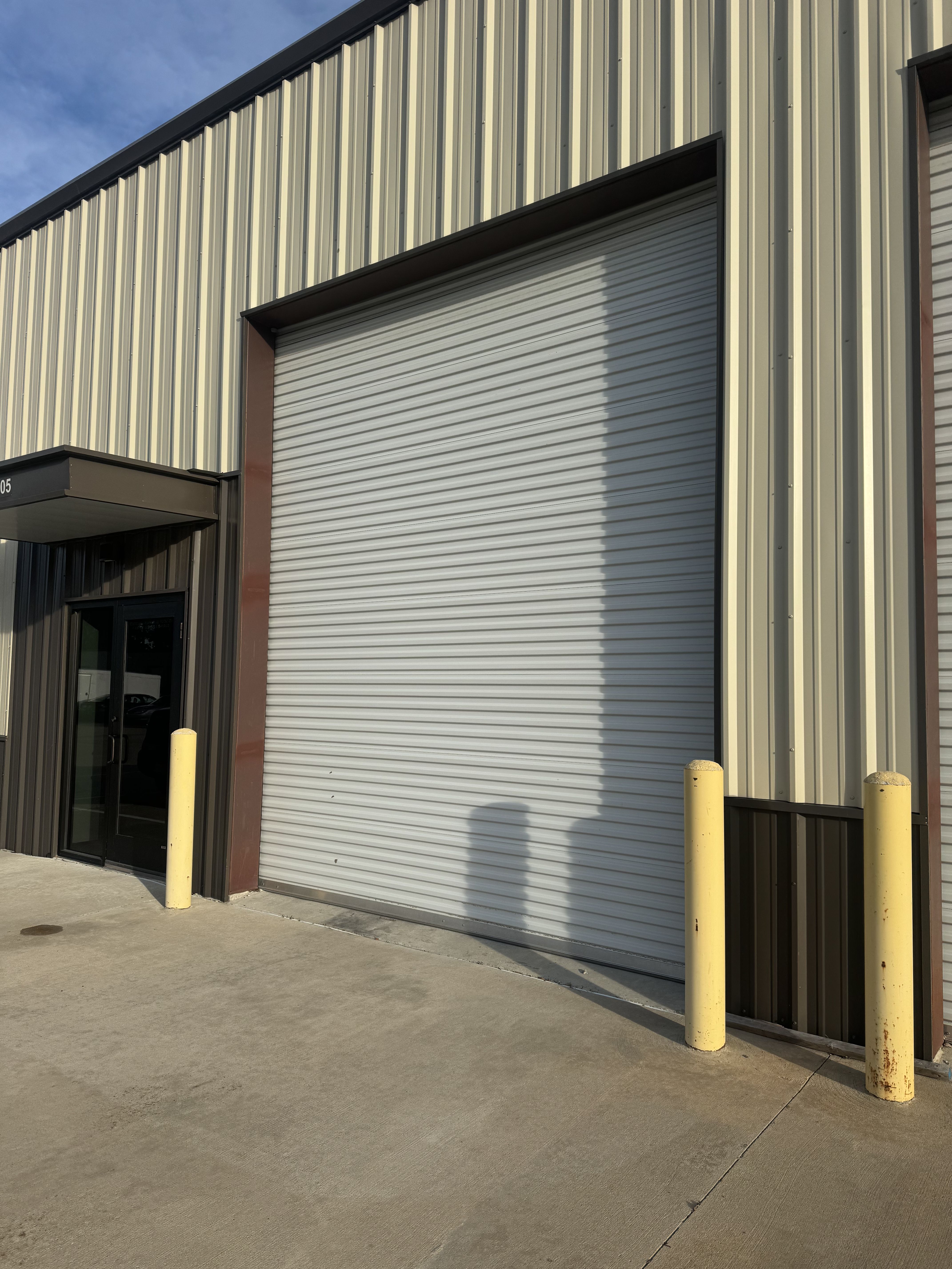 Commercial roll-up garage door at a service property