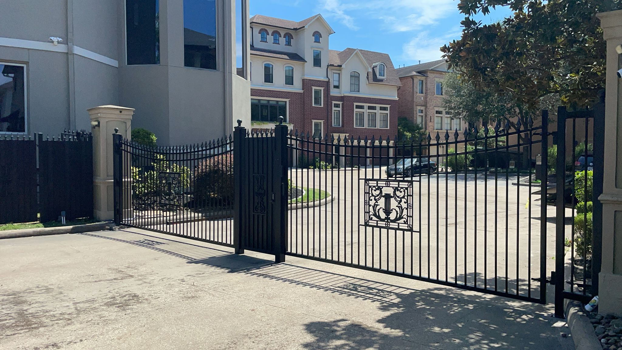 Automatic entrance gates serving a residential community