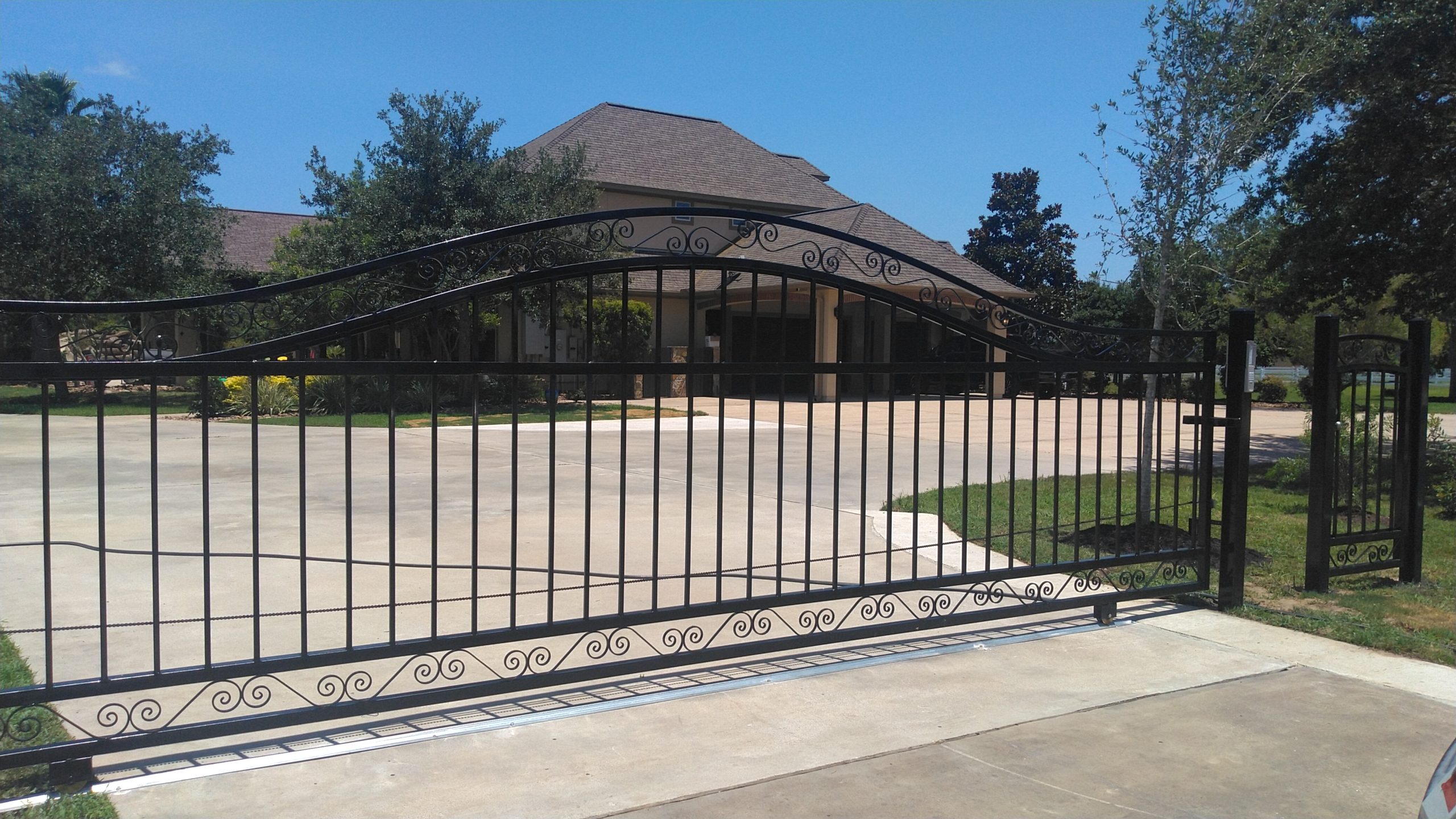 Cypress garage gates sliding driveway gate